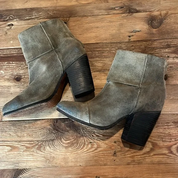 Rag & Bone Newbury Distressed Olive Green Suede Ankle Boot - Picture 8 of 8